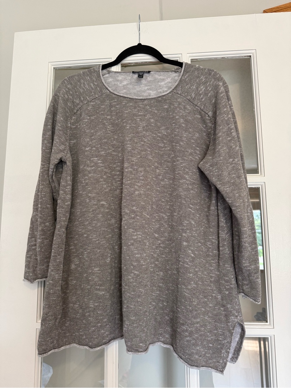 Eileen Fisher Light Heather Gray Knit Top